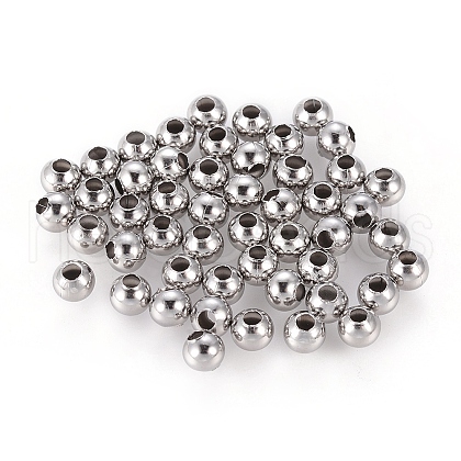 304 Stainless Steel Round Seamed Beads A-STAS-R032-8mm-1