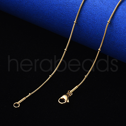 PVD Vacuum Plating 304 Stainless Steel Round Snake Chain Necklace NJEW-S420-009C-G-1