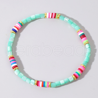 Cracked Natural Shell Beaded Bracelets for Women PD2665-2-1