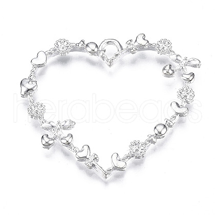 Rack Plating Alloy Open Back Bezel Pendants PALLOY-Q351-67S-FF-1
