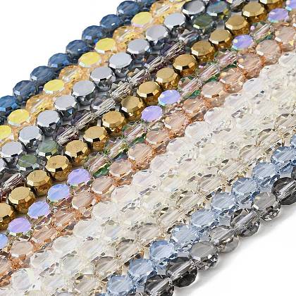 Electroplate Glass Beads Strands EGLA-L045-G-1
