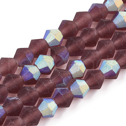 Imitate Austrian Crystal Bicone Frosted Glass Beads Strands EGLA-A039-T6mm-MB05-1