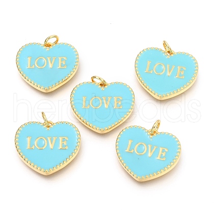 Brass Enamel Pendants KK-B027-03G-E-1