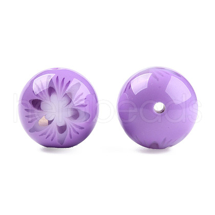 Flower Opaque Resin Beads RESI-T054-001D-1
