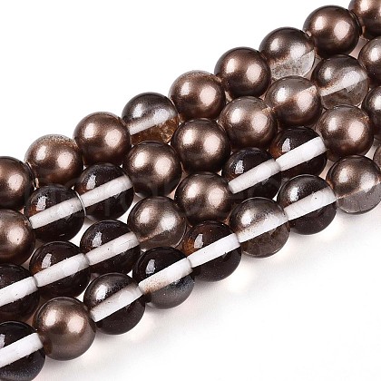 Baking Painted Transparent Glass Beads Strands DGLA-N011-10mm-09-1