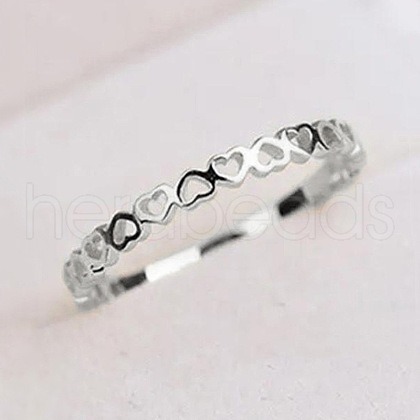 Hollow Out Heart Brass Finger Rings for Women FS-WG4469E-09-1
