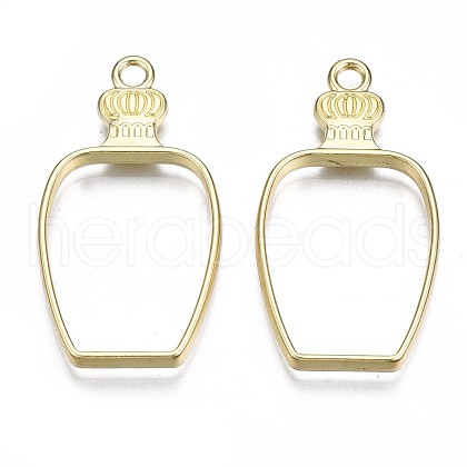 Rack Plating Alloy Bottle Open Back Bezel Pendants PALLOY-S047-31E-FF-1