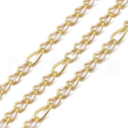 Handmade Brass Enamel Oval Link Chains CHC-L053-08G-04-1