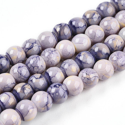 Baking Painted Glass Beads Strands X-DGLA-N003-6mm-C08-1