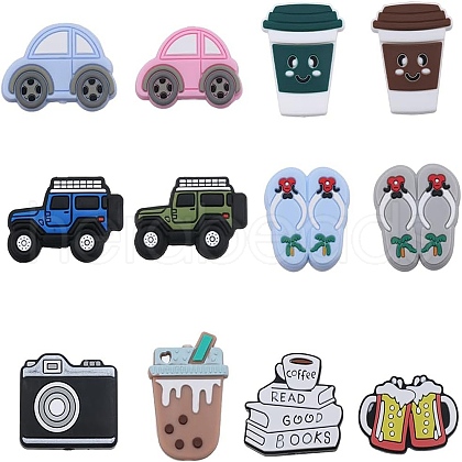 SUNNYCLUE 12Pcs 12 Style Food Grade Eco-Friendly Silicone Focal Beads SIL-SC0001-36-1