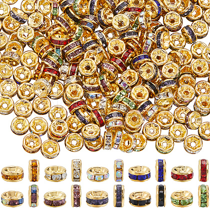 SOFPLATE 300pcs 10 Colors Brass Rhinestone Spacer Beads RB-SP001-07B-1