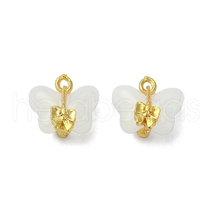 Light Gold Tone Alloy with Glass Charms PALLOY-Q457-01G-01-1