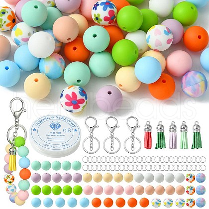 DIY Beaded Phone Charms Straps Keychain Making Kit DIY-FS0005-39C-1