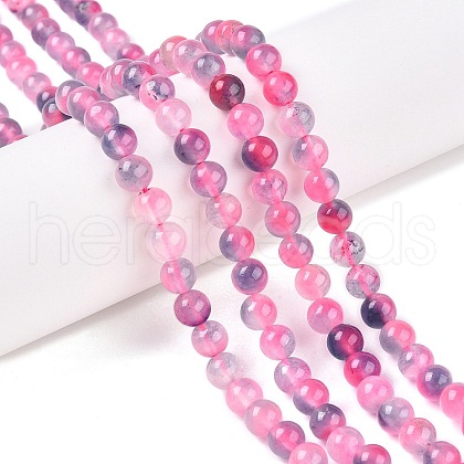 Dyed Natural White Jade Beads Strands G-T138-6mm-210-16-1