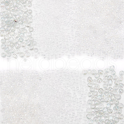 GOMAKERER 3 Style Round Glass Seed Beads SEED-GO0001-02-1