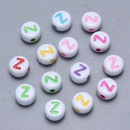 Craft Acrylic Horizontal Hole Letter Beads SACR-S201-11Z-1