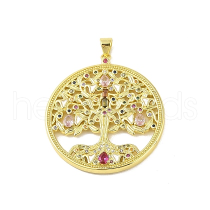 Brass Micro Pave Cubic Zirconia Pendants KK-E111-25G-1