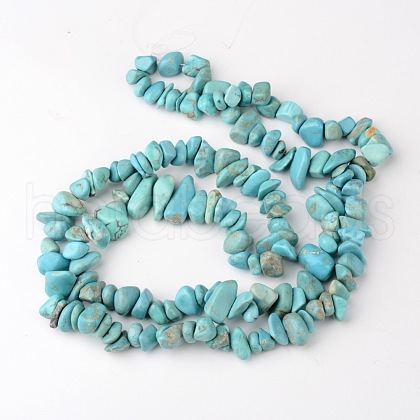 Dyed Natural Green Turquoise Stone Bead Strands X-G-R192-B23-1