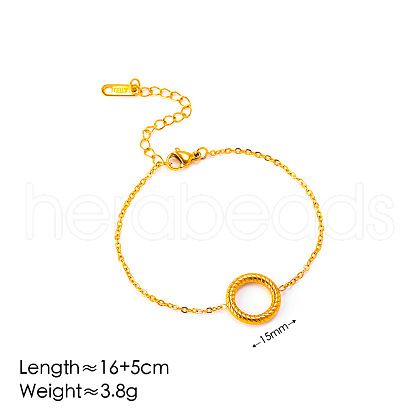 Ring 304 Stainless Steel Link Bracelets FS-WGB56F0-03-1