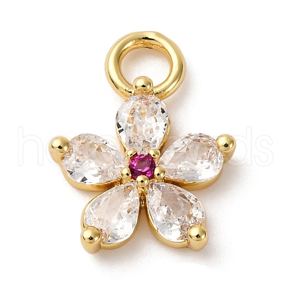 Brass Micro Pave Cubic Zirconia Pendants KK-I276-05G-01A-1