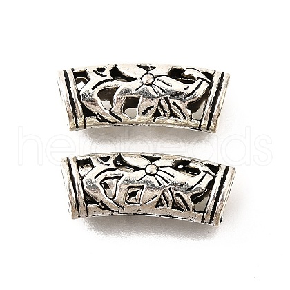 Hollow Tibetan Style Alloy Tube Beads TIBE-L008-33AS-1