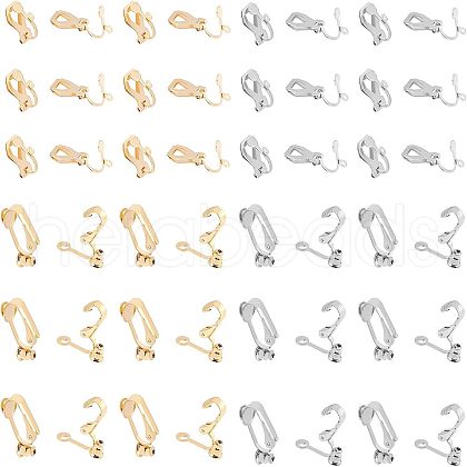 Unicraftale 32Pcs 4 Style 304 Stainless Steel Clip-on Earring Converters Findings STAS-UN0026-76-1