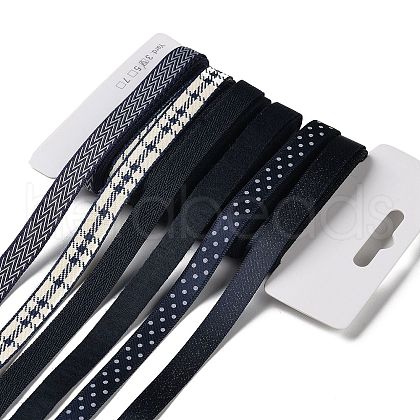 18 Yards 6 Styles Polyester Ribbon SRIB-Q022-E05-1