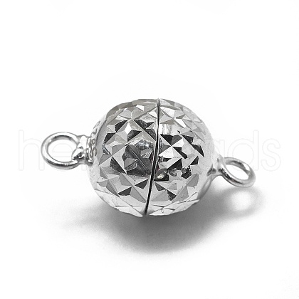 Anti-Tarnish Rhodium Plated 925 Sterling Silver Magnetic Clasps STER-L057-012P-1