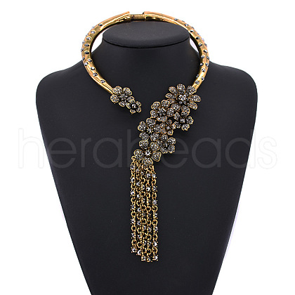 Alloy Rhinestone Choker Necklaces FS-WG92D2C-02-1