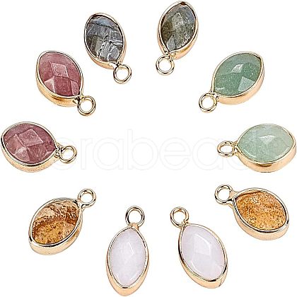  Natural Gemstone Pendants G-NB0002-12G-1