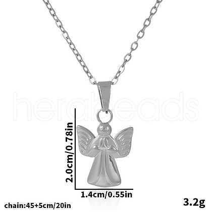 Stainless Steel Angel Pendant Necklaces for Women ZT5384-1-1