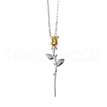 Stainless Steel Rose Pendant Necklaces PW-WGA520B-01-1