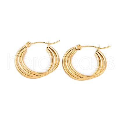 Ion Plating(IP) 304 Stainless Steel Hoop Earrings for Women EJEW-P279-30G-1