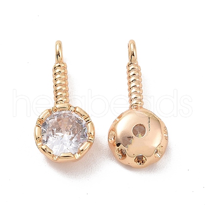Brass Pave Cubic Zirconia Pendants ZIRC-I064-18G-1