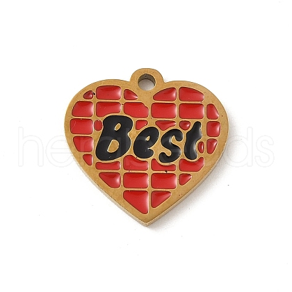 304 Stainless Steel Enamel Charms STAS-P388-19C-G-1