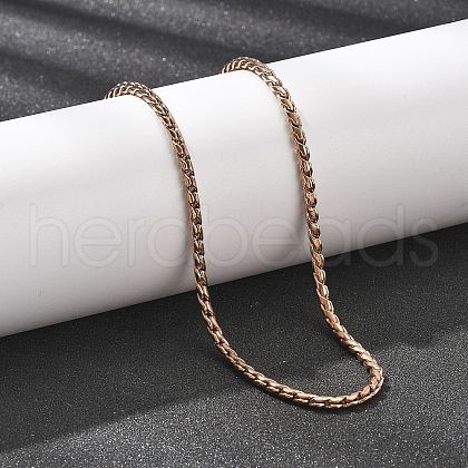 3MM 304 Stainless Steel Serpentine Chain Necklaces for Women NJEW-B131-06RG-1