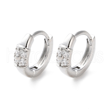 Rack Plating Brass Clear Cubic Zirconia Hoop Earrings EJEW-S241-10P-1