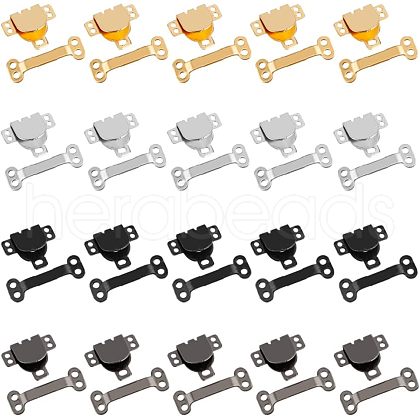 SUPERFINDINGS 100 Sets 4 Colors Brass Sewing Hooks and Eyes Closure Set FIND-FH0005-36-1