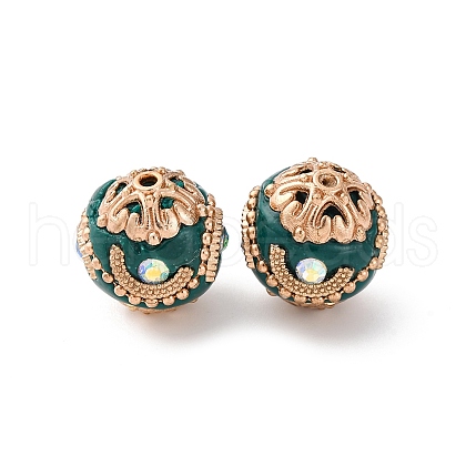 Handmade Resin Indonesia Round Beads IPDL-P005-10KCG-02-1