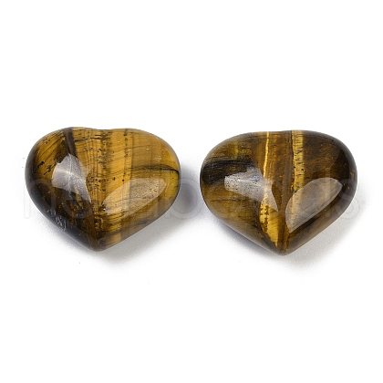 Mother's Day Gifts Heart Natural Tiger Eye Palm Stones G-C186-02E-1