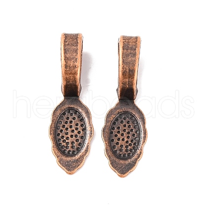 Tibetan Style Alloy Glue-on Flat Pad Bails X-RLF10728Y-NF-1