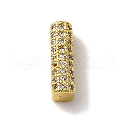 Brass Micro Pave Clear Cubic Zirconia Charms ZIRC-C009-01G-I-1
