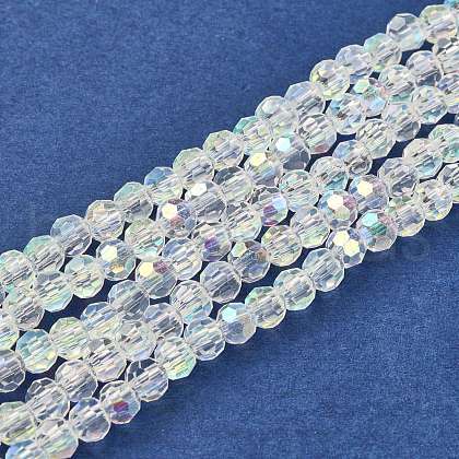 Glass Beads Strands GF4mmC28-AB-1