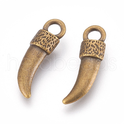 Tibetan Style Alloy Italian Horn Pendants EA13608Y-AB-1