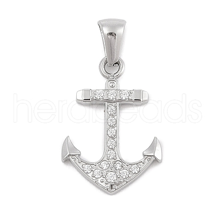 304 Stainless Steel Micro Pave Cubic Zirconia Pendants STAS-D112-03P-07-1