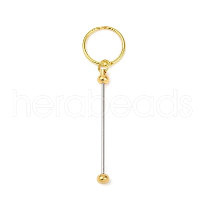 Iron Bar Beadable Keychain Clasps AJEW-R004-02G-1