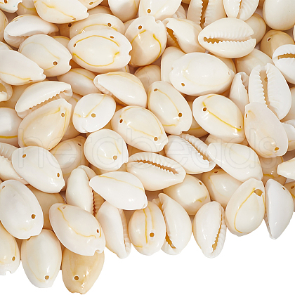SUNNYCLUE 100Pcs Cowrie Shell Links/Connectors SSHEL-SC0001-30-1