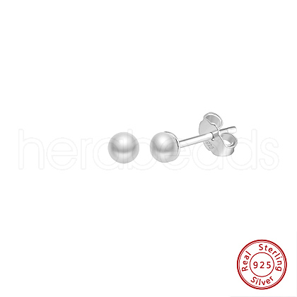 Mother's Day Jewellery Round Natural Pearl Stud Earrings EJEW-G411-03A-P-1