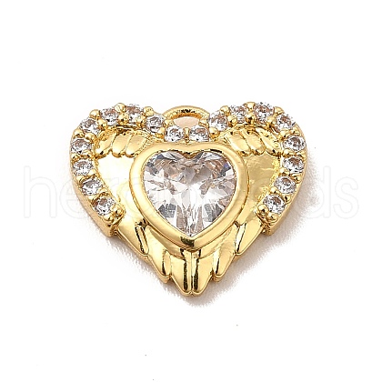 Rack Plating Brass Micro Pave Cubic Zirconia Charms KK-P230-19G-01-1