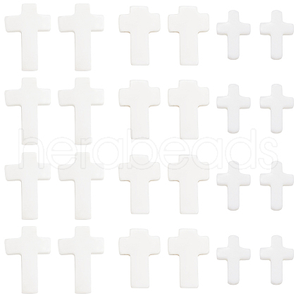 SUNNYCLUE 60Pcs 3 Styles Cross Natural Shell Beads BSHE-SC0001-18-1